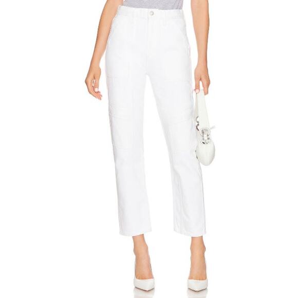 AGOLDE Cargo-Jeans Cooper Straight Leg High Rise Relaxed Milkshake Wash Size 31 - Picture 10 of 16